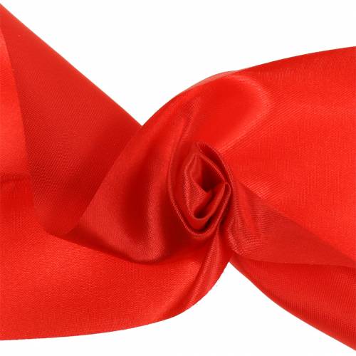 Floristik24 Ruban de table ruban satin rouge 100mm 15m