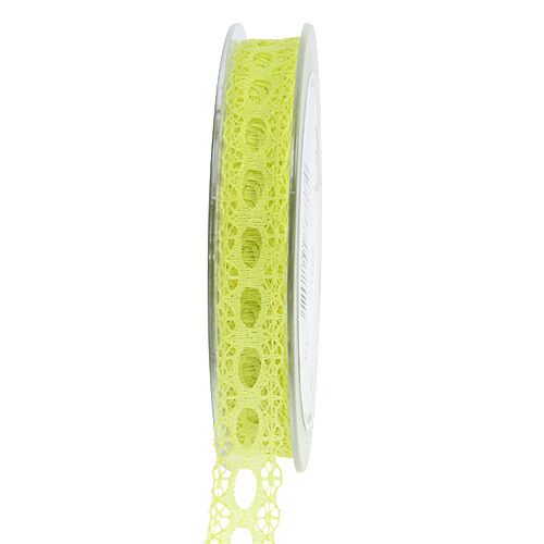 Floristik24 Ruban décoratif dentelle vert clair 15 mm 20 m