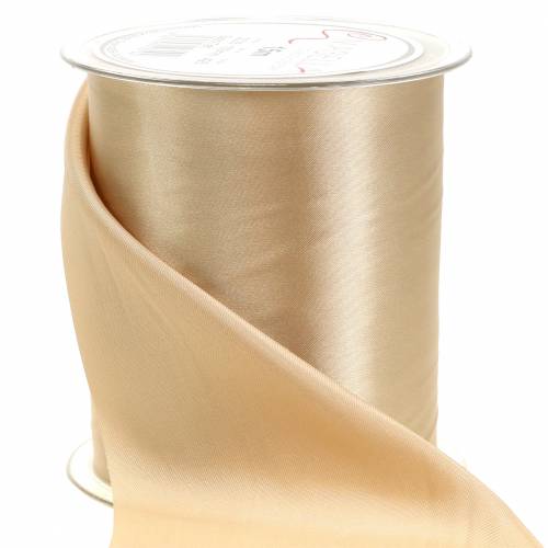 Floristik24 Ruban satin table ruban champagne 100mm 15m