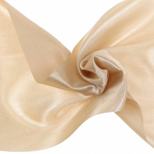 Floristik24 Ruban satin table ruban champagne 100mm 15m