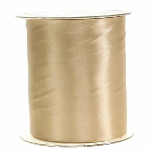 Floristik24 Ruban satin table ruban champagne 100mm 15m