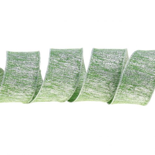 Article Ruban décoratif avec mica vert 40mm 20m