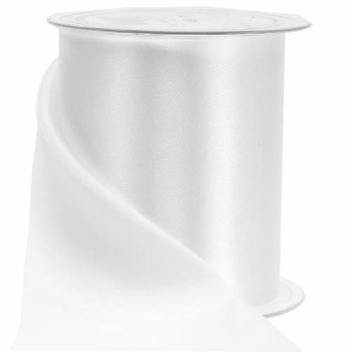 Floristik24 Ruban de table ruban satin blanc 100mm 15m