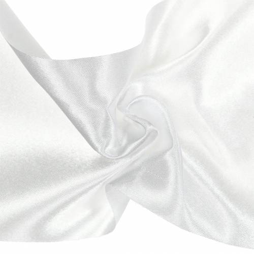 Floristik24 Ruban de table ruban satin blanc 100mm 15m