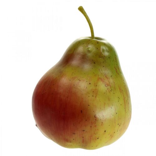 Déco poire vert rouge, déco fruit, mannequin alimentaire 11cm