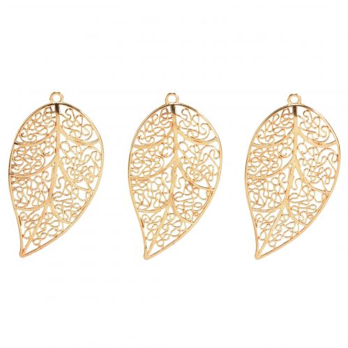 Article Feuilles décoratives à suspendre en métal doré 5,5 cm 24 pcs