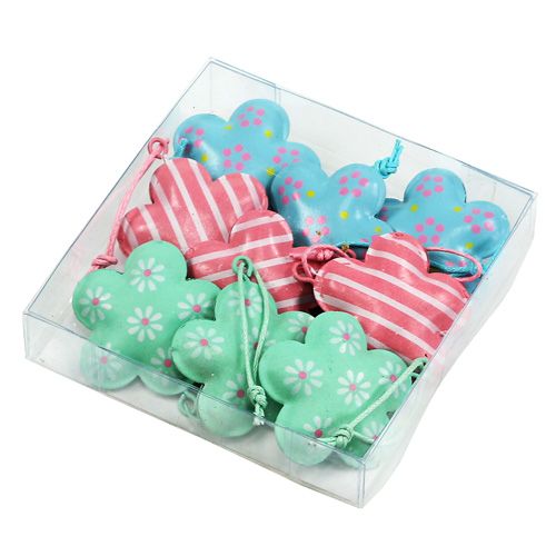 Floristik24 Fleurs décoratives à suspendre couleurs assorties Ø4cm 9pcs
