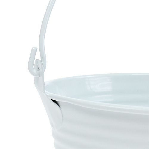 Floristik24 Seau décoratif blanc avec rainures Ø21cm H19cm 1p