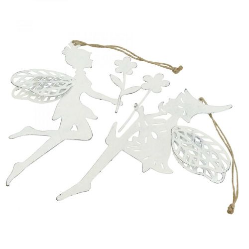 Article Déco lutins décoration de fenêtre ressort métal blanc H20cm 4pcs