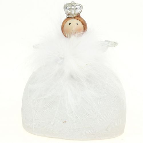 Floristik24 Déco ange blanc, argent 15,5cm 2pcs