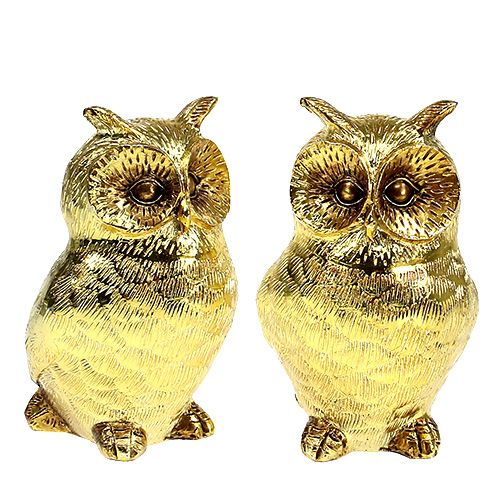 Floristik24 Déco hibou doré, brillant 12cm 4pcs