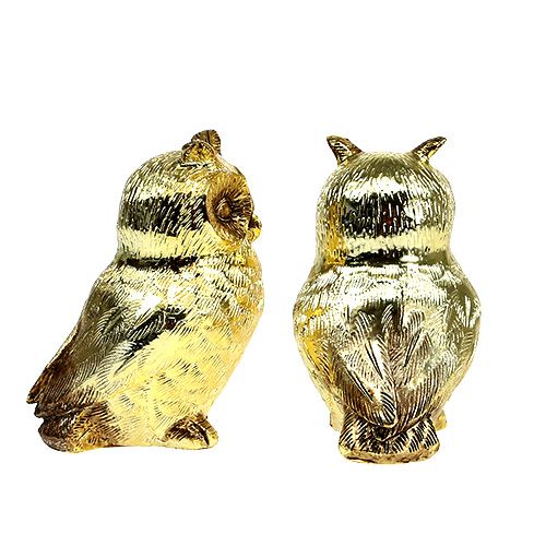 Floristik24 Déco hibou doré, brillant 12cm 4pcs
