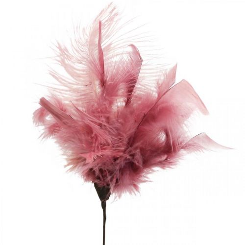 Article Plumes décoratives sur bâton Plumes d&#39;oiseaux Blanc/Crème/Vieux Rose 3 Pièces
