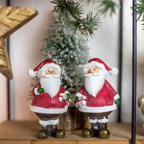 Floristik24 Figurine déco Père Noël avec canne en bonbon/cadeau H8,5cm 4pcs