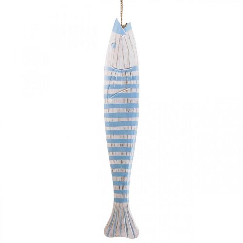 Article Poisson déco bois poisson en bois à suspendre bleu clair H57,5cm