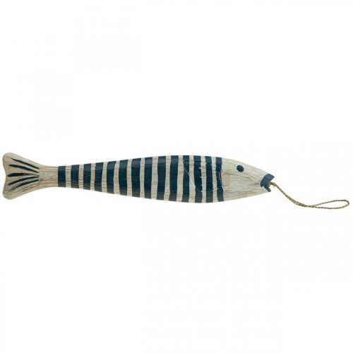 Floristik24 Déco poisson bois Poisson en bois à suspendre Bleu foncé H57,5cm