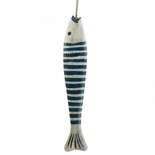 Article Déco poisson bois Poisson en bois à suspendre Bleu foncé H57,5cm