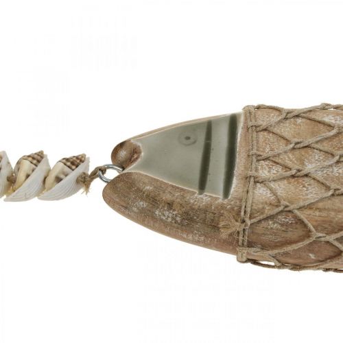 Déco poisson, déco poisson en bois, pendentif poisson bois 21cm