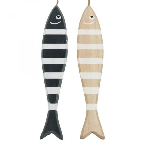 Floristik24 Déco poisson à suspendre, déco poisson en bois L29cm 2pcs