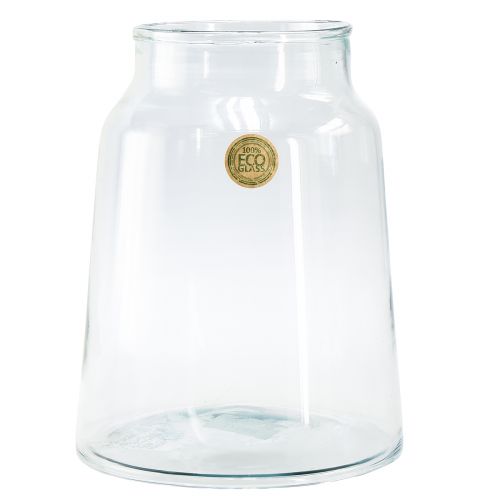 Article Vase à fleurs décoratif en verre rétro clair Ø22,5cm H29cm