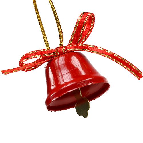 Floristik24 Cloche déco rouge 2.5cm 12pcs