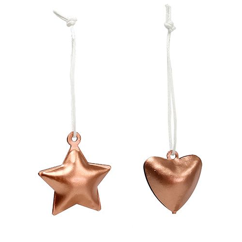 Article Cintre décoratif étoile, coeur cuivre 3-4cm 24 pcs