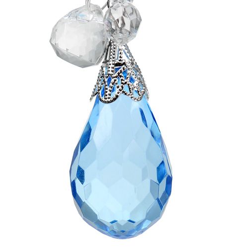 Floristik24 Attache décorative argent, bleu L. 23 cm