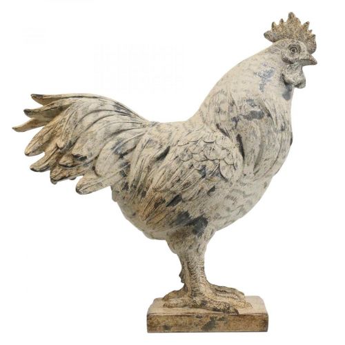 Coq déco pour jardin figurine décorative aspect pierre H26cm