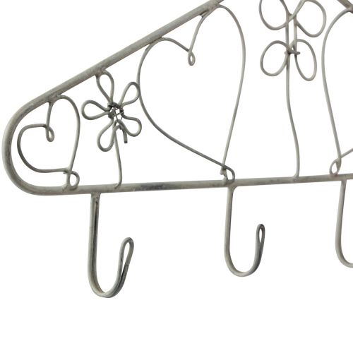 Floristik24 Cintre décoratif à crochets avec crochets gris vintage 40×23cm