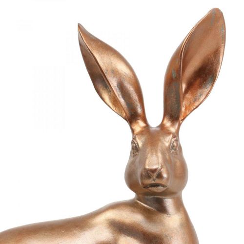 Déco lapin doré assis paire de lapins de pâques H30,5cm 2pcs