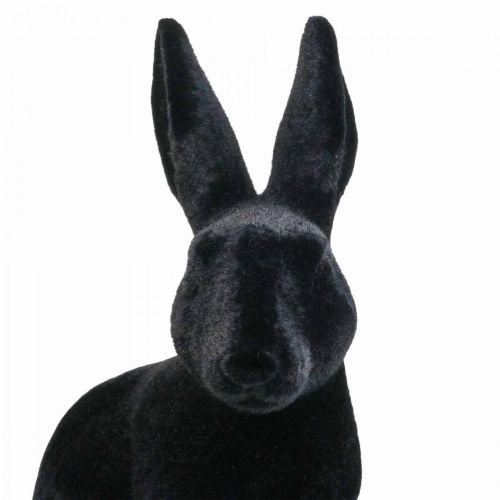 Floristik24 Grande Décoration Lapin de Pâques Céramique Floquée Noire H42,5cm