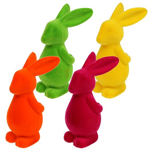 Floristik24 Lapin déco couleurs assort. 23cm 4P.