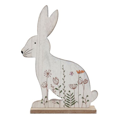 Article Lapin décoratif assis en bois Lapin de Pâques en bois 26×19,5cm