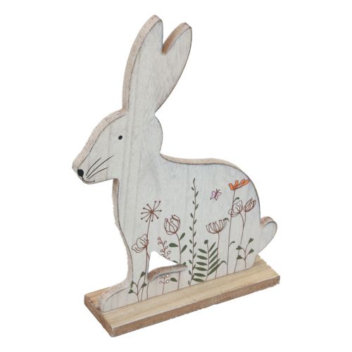 Article Lapin décoratif assis en bois Lapin de Pâques en bois 26×19,5cm