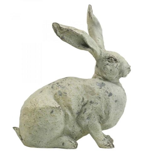 Floristik24 Lapin déco assis aspect pierre décoration de jardin H30cm 2pcs