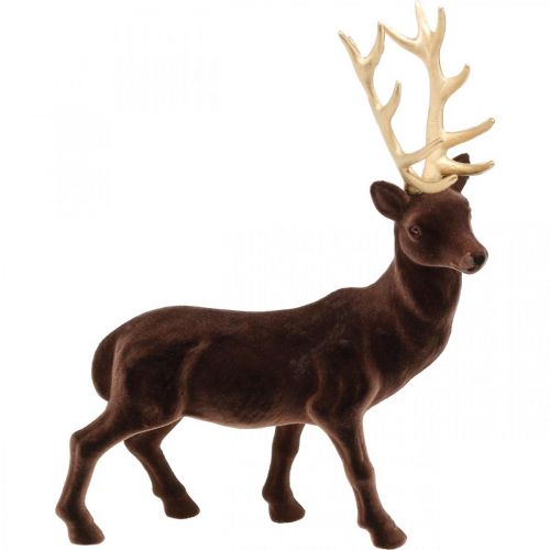 Floristik24 Déco cerf gros marron doré décoration figurine Noël 40cm