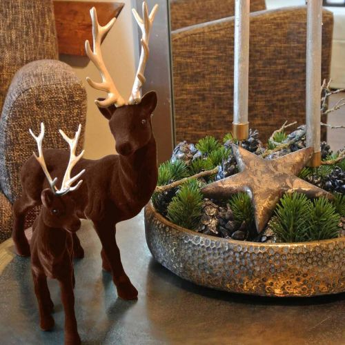 Floristik24 Déco cerf gros marron doré décoration figurine Noël 40cm