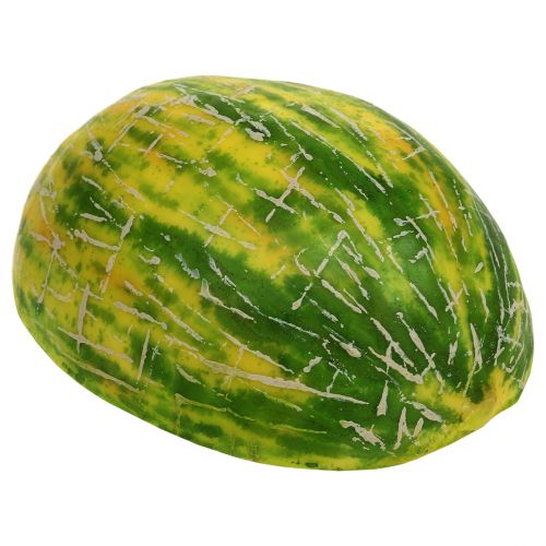 Article Melon miel décoratif coupé en deux orange, vert 13cm