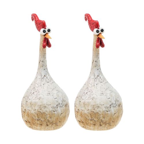 Article Poulets décoratifs figurines décoratives Décoration de Pâques poulet drôle H15cm 2 pcs