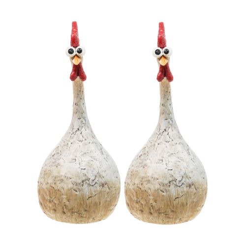Floristik24 Poulets décoratifs figurines décoratives Décoration de Pâques poulet drôle H15cm 2 pcs