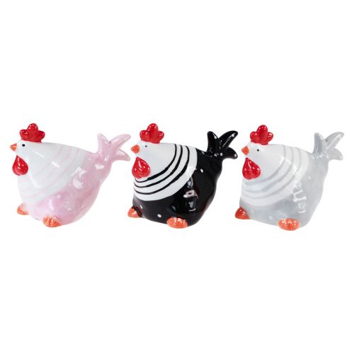Article Poulets décoratifs figurines de décoration de Pâques poule 8,5 cm 3 pcs