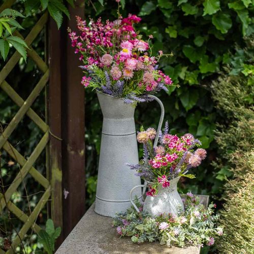 Pichet décoratif en métal pichet en métal blanc rustique Ø16,5cm H 41cm