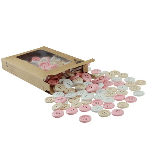 Article Boutons Décoratifs pour Bricolage Bois Ø2cm Crème Rose Blanc 210 Pcs