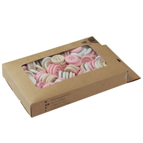 Article Boutons Décoratifs pour Bricolage Bois Ø2cm Crème Rose Blanc 210 Pcs