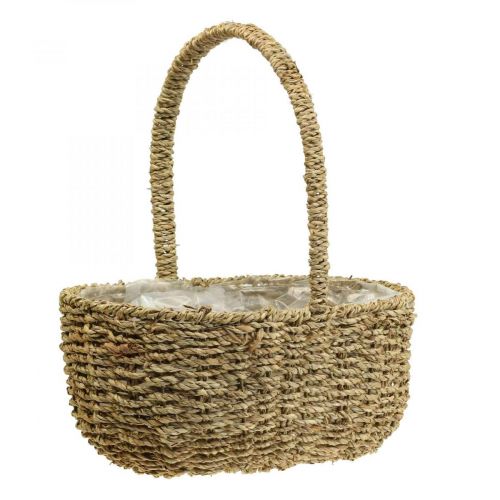 Panier décoratif avec anse panier à plantes panier à fleurs 23×31×37cm