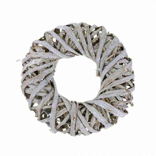 Floristik24 Couronne décorative bois de liane blanchi Ø30cm