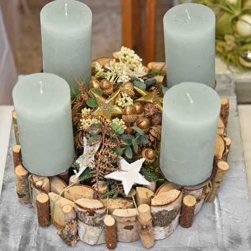 Floristik24 Couronne décorative en bois de bouleau décoration de table Ø30cm H7cm