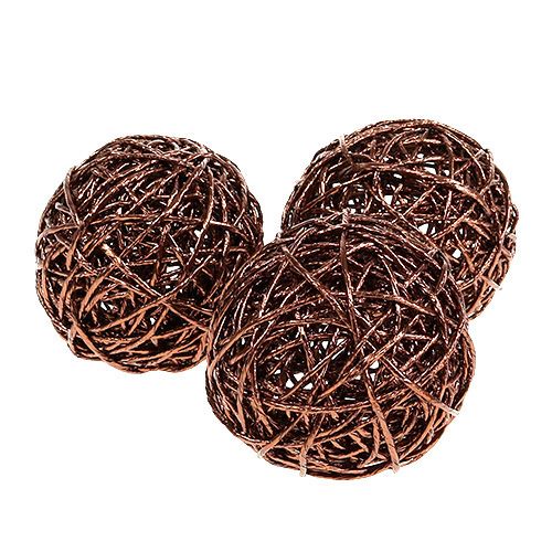 Floristik24 Boule décorative en fil de papier Ø12cm marron 6pcs