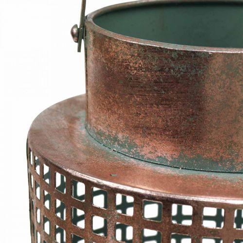 Article Lanterne décorative lanterne métal avec anse rosace Ø18cm H29cm