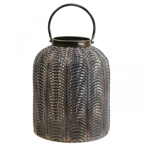 Lanterne décorative lanterne à suspendre décoration métal Ø25.5cm H43cm